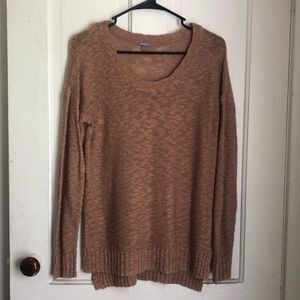 Tan Soft Knit Scoop Neck Sweater